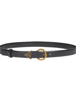 Ceinture noire unie fermeture dorée