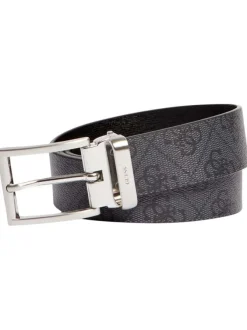 Ceinture noir logotypée de monogramme 4G aspect cuir grainé