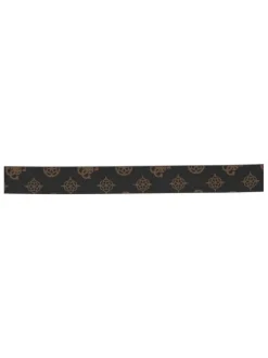 Ceinture réversible marron imprimée d'un côté et uni de l'autre côté