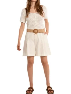 Ceinture tressée camel unie ajustable pourvue d'une boucle ronde