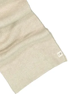 Écharpe beige unie en maille côtelée