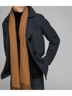 Écharpe moutarde unie Solid Woven Scarf avec franges