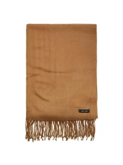 Écharpe moutarde unie Solid Woven Scarf avec franges