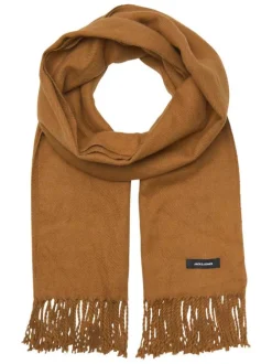 Écharpe moutarde unie Solid Woven Scarf avec franges