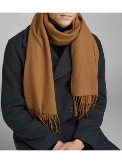 Écharpe moutarde unie Solid Woven Scarf avec franges