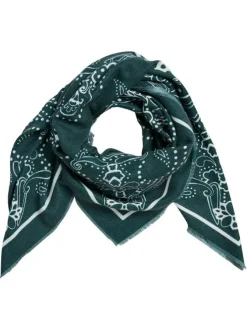 Écharpe effet bandana fantaisie pétrole avec un imprimé contrasté