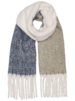 Écharpe multicolore en maille effet lainage pourvues de finitions frangées