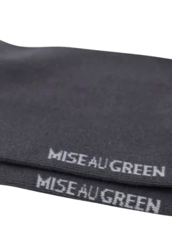 Chaussettes basses en coton biologique grises ornées du nom de la marque