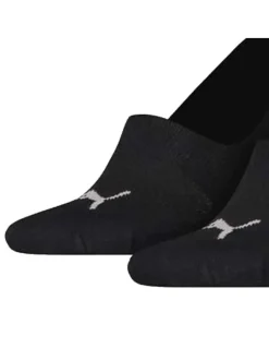 Chaussettes courtes et invisibles noires unies en coton et logo brodé
