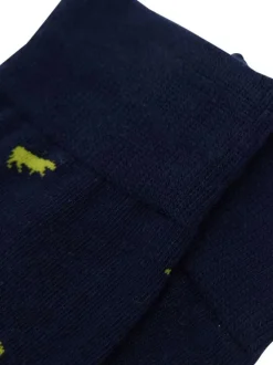 Chaussettes en coton biologique marine pourvues d'une coupe mi-haute