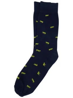 Chaussettes en coton biologique marine pourvues d'une coupe mi-haute