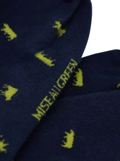 Chaussettes en coton biologique marine pourvues d'une coupe mi-haute
