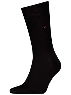Chaussettes en laine mélangée noires unies coupe haute