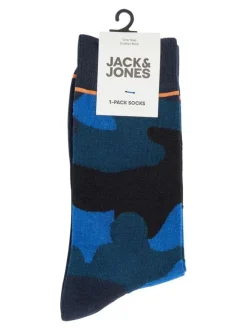 Chaussettes hautes bleues à imprimé camouflage aux nuances de bleu