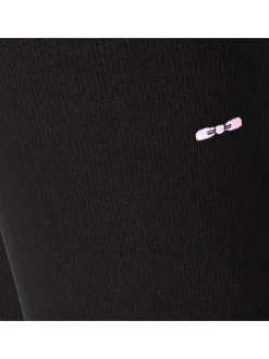 Chaussettes hautes en coton mélangé noir à cercles marine et logo iconique brodé mollet