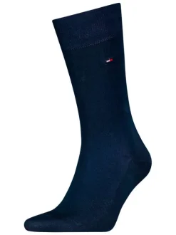 Chaussettes hautes en coton nuit unies avec logo sur le haut