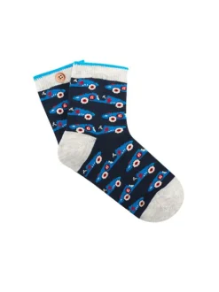 Chaussettes hautes noires fantaisie avec une coupe mi-haute