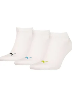 Chaussettes mi-hautes blanches au nom de la marque brodé en bleu noir ou vert