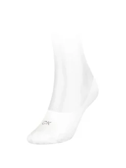 Chaussettes basses blanches unies coupe invisible avec des strass à l'avant