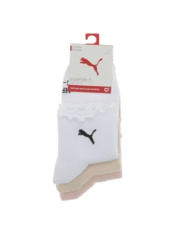 Chaussettes basses multicolores avec logo noir imprimé et finition à volants