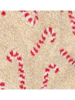 Chaussettes hautes en coton biologique mélangé beige à motif sucre de canne
