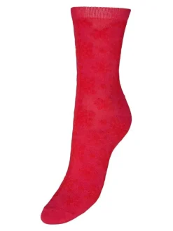 Chaussettes hautes en coton mélangé roses unies