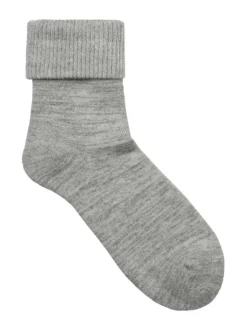 Chaussettes hautes grises chinées avec fibres métalisées all over