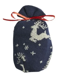Chaussettes marine imprimées sur le thème hivernal et avec une coupe haute
