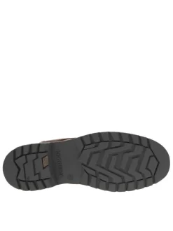 Chaussures en simili cuir patiné marron à lacets ronds tressés