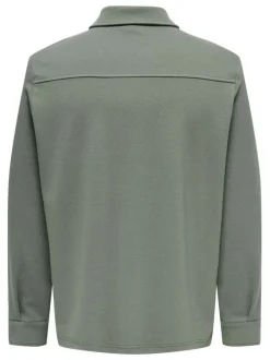Chemise anthracite unie avec une coupe droite et un col français