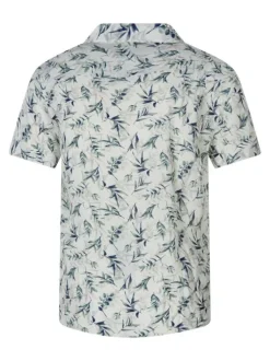 Chemise blanche avec des imprimés une coupe droite et un col à revers
