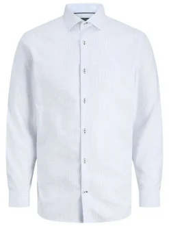 Chemise blanche en coton biologique à motifs géométriques avec une coupe slim