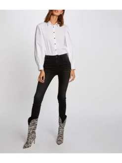 Chemise blanche en coton col à revers