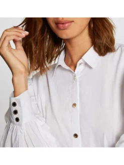 Chemise blanche en coton col à revers