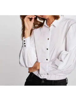 Chemise blanche en coton col à revers