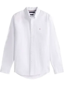 Chemise blanche fantaisie à coupe droite avec un col à rabats