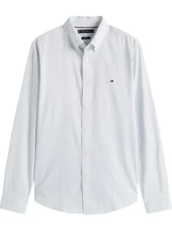Chemise blanche fantaisie à coupe droite avec un col à rabats