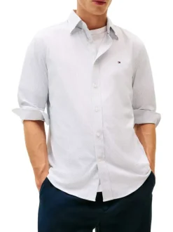 Chemise blanche fantaisie à coupe droite avec un col à rabats