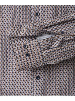 Chemise camel Grande Taille en coton à coupe droite avec motif et 1 poche
