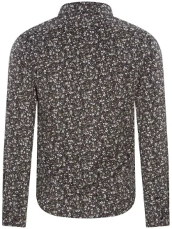 Chemise Caster Stretch en coton multicolore imprimé liberty avec une coupe droite et col italien