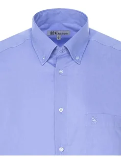 Chemise ciel unie coupe droite col anglais