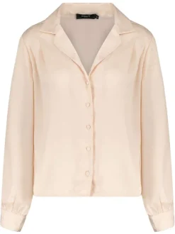Chemise écrue unie coupe regular avec un col cubain