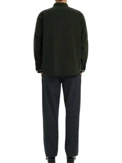 Chemise Danni Cord en coton biologique verte en velours côtelé et col américain
