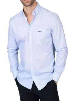 Chemise en coton biologique blanche imprimée avec une coupe droite