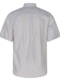 Chemise en coton blanche imprimé avec un col boutonné et une coupe droite