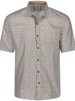Chemise en coton blanche imprimée des fleurs avec une coupe regular fit
