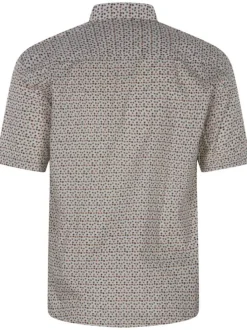 Chemise en coton blanche imprimée des fleurs avec une coupe regular fit