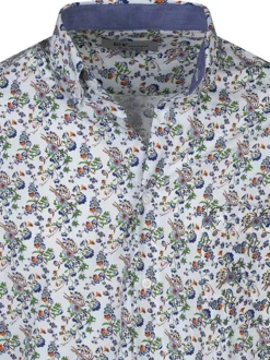 Chemise en coton blanche à imprimé liberty avec un col américain