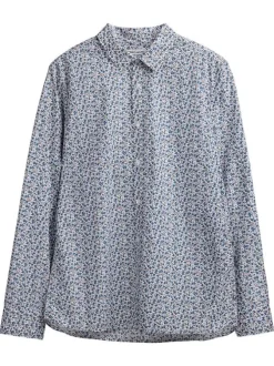 Chemise en coton blanche à imprimé liberty avec une coupe regular fit