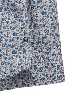 Chemise en coton blanche à imprimé liberty avec une coupe regular fit
